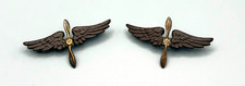 WWI Early 1917 French Made Army Air Service Pilot Wings Insignia Pins Set RARE picture