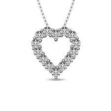 Diamond 1/4 Ct.Tw. Heart Pendant in 14K White Gold picture