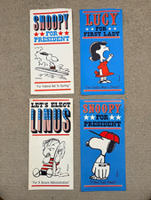 Vintage 1968 Hallmark Peanuts For President Poster Set Snoopy Lucy Linus Schulz picture