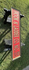 Vintage 60in Hook & Ladder Co No 175 Wood Firehouse Sign Framed Firefighter picture