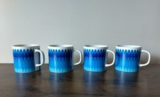 1968 Holt Howard Blue Mermaid Scale Coffee Mugs Set of 4 Vintage Japan picture
