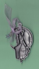 Gloria Duchin Pewter Angel on Moon Ornament Faith Makes Dream Come True picture
