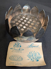 Vintage Leonard Silver plate Flower Frog Lotus Petal Floral Decoration Dip Set picture