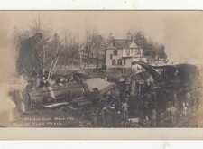 RPPC POSTCARD  FREIGHT YARD WRECK at MERIDEN CT on DEC 6 1906 picture