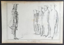 1834 John Doyle HB Sketch Antique Satirical Print University Discipline No. 307 picture