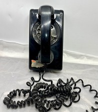 Vintage 1965 Stromberg Carlson Black Rotary Wall Telephone 554 Retro Prop As Is picture
