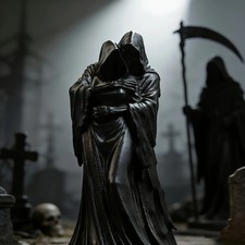 Grim Reaper Hug Collectible Statue Gothic Skull Desktop Decor Gift picture