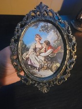 Vtg Italian Ornate Rococo Style Art Frame The Four Seasons Brass Wall Frame picture