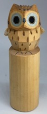 Vintage Japanese Sasano Ittobori Owl Carving 6th Generation Early Work Signed picture