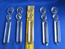 VINTAGE LOT 15 ROUND EDGE COLONIAL PRISMS WITH 2 OCTAGON TOP BEADS 6