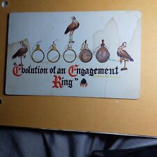Evolution Of An Engagement Ring Postcard..  1908..  Stork And A Ring Makes A... picture