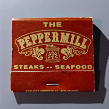 Vtg The Peppermill Matchbook Metairie Louisiana Steaks Seafood Jumbo 30 Strike picture