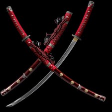 Real Tachi T10 Katana Battle Ready Sharp Large Radian Japanese Samurai Red Sword picture