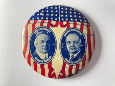 1928 Hoover-Curtis 2 1/4” Litho Jugate Campaign Pin Button Greenduck Co Flag picture