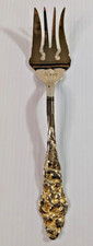 Vtg Eales of Sheffield Since 1779 Serving Fork Gold Wash Handle picture