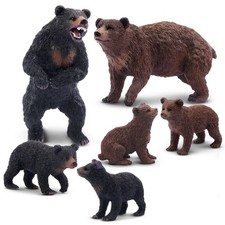 Toymany 6-pcs Bear Animal Figures, Realistic, Collectible Figurines Toy Set picture
