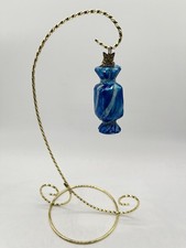 Christopher Radko Blue Candy Twist Glass Christmas Ornament 2008 Butterfly Charm picture