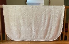 VTG Bates George Washington Choice Hobnail Twin Coverlet Bedspread Pom Pom Trim picture