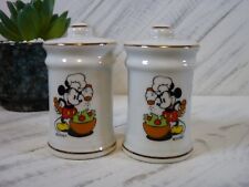 Walt Disney Mickey Mouse Chef Ceramic Salt & Pepper Shakers - Japan - J1 picture