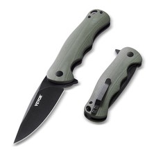 VEVOR Folding Pocket Knife 3.5 in/8.8 cm D2 Steel Blade G10 Handle Pocket Clip picture