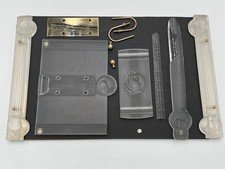 Lalique Josephine Crystal Desk Set Swan + Baccarat Ruler Signed France  picture