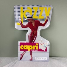 Vintage 1993 Capri Super Slims Jazzy Metal Tobacco Sign Die Cut Embossed 19.5x13 picture