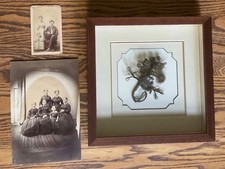 Victorian Hair Art Shadow Box Mitchell Conradt Family Photos CDV Buchanan MI picture