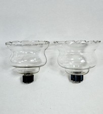 Set Of 2 Peg Votive Candle Holders Clear Glass Grommets Vintage 3.25” picture