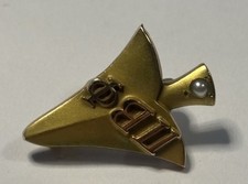 Antique Pi Beta Phi Sorority Pin 10k Gold Seed Pearl 1930s 40s 2.0g College Girl picture