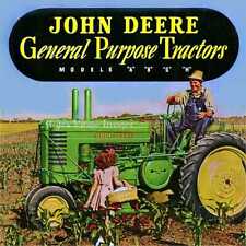 John Deere Poster Father Daughter GP Tractor Farming 1950 Art Print Ad  photo  picture