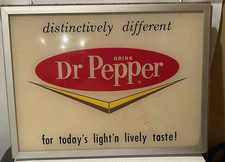 1960's  DR. PEPPER CHEVRON SIGN Vendor INSERT - PLEXI-GLASS MEASURES 15