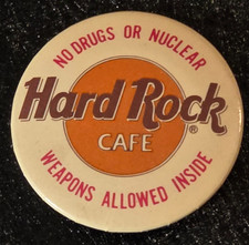 Nice Gently Used Tin Hard Rock Café Advertising Button, VERY GOOD COND picture