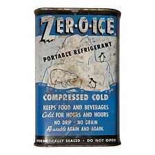 Vintage Tin ZER-O-ICE Cold Pack Can R. M. HOLLINGSHEAD Corp. Camden, NJ Full picture