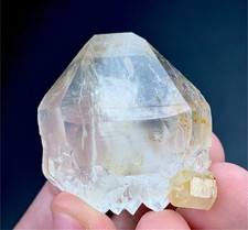 198 Ct Natural Yellow Apatite Gemmy Quartz Perfect Crystal on Matrix Specimen-PK picture