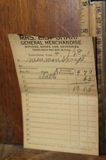 Antique 1931 Lily Sharp General Store Habersham Tennessee Receipt (Torn) picture