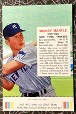 1952 Red Man Tobacco Mickey Mantle Postcard picture