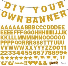 131 PCS Custom Banner Glitter DIY Letter Banners Personalized Banner for Birt... picture