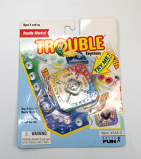 VTG Basic Fun Trouble w/ Pop-o-Matic Keychain New w/ Tape picture