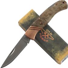 Old Forge Copper Bolster Brown Wood Handles Lockback Pocket Knife OF028 picture