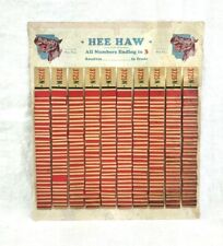 Vintage Hee Haw Tobacco Advertising Pull Tab Game Gambling picture