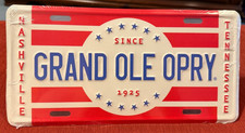 Vintage Grand Ole Opry Nashville Tennessee Booster License Plate Tag Since 1925 picture