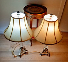 Pair of EXCERSIOR Art Deco Style Clear Crystal On Bronze Table Lamps picture