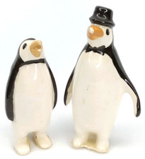 Vintage 1970s Hagen Renaker Emperor Penguin Figurine Set Of 2 Made In USA picture