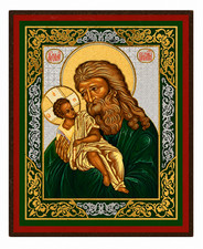 Orthodox Simeon Presenting the Christ Child Gold Foiled Wooden Icon picture