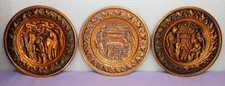 3 VINTAGE COPPERCRAFT GUILD BRASS ENGLAND BLACKSMITH WELL WALL PLAQUES  picture