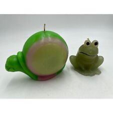 2 vintage Gurley candles Snail and frog picture