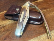 Schrade Pocket Knife 1250T folding brown Old Timer w/ sheath Grandpas Old Knife picture