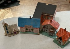 Vintage Christmas Putz Village Lot of 5 Includes Church German Houses picture