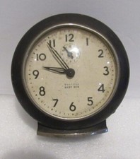 Vintage WESTLOCX  Baby Ben Alarm Desk Travel Analog Metal Clock LaSalle Ill USA picture