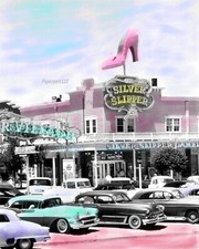 1950's Silver Slipper Casino Vintage Las Vegas Hand Colored 8x10 Photo picture